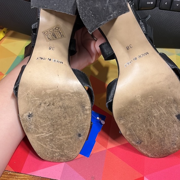 Adele Altman Roma Tall Block Heels with Ankle Straps Real Leather Made in Italy - Picture 6 of 7